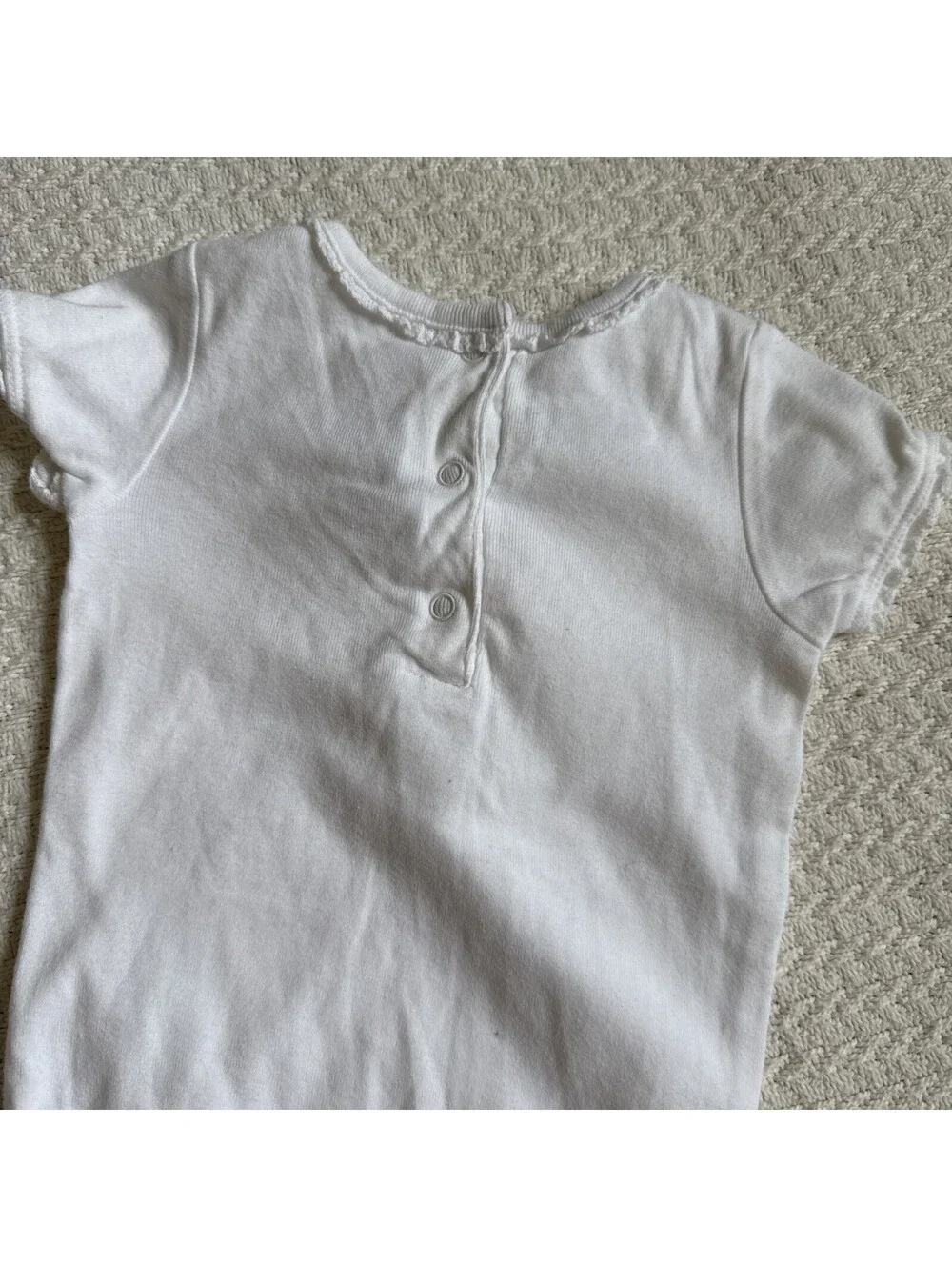 Vintage 2000 Gymboree Bodysuit Lace White Rainbow Tag 3-6M